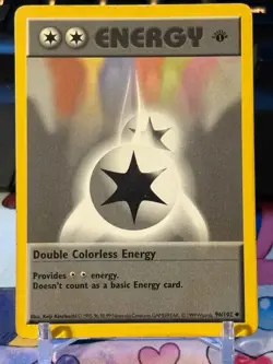 Pokemon - Base Set 1st Edition Shadowless - Double Colorless Energy 96/102 - LP - Image 1