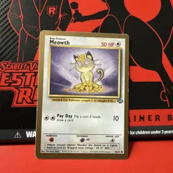 VINTAGE POKEMON CARD - GOLD BORDERED MEOWTH 56/64 (POKEMON ROLLS 1999) - LP - Image 1