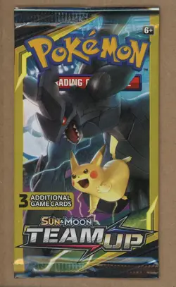 Pokemon Sun & Moon Team Up 3-Card Slim Booster Pack Factory Sealed - Image 1