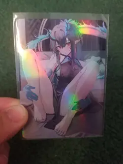 BEAUTIFUL FANTASY LADY RAINBOW FOIL WAIFU ANIME CARD - Image 2