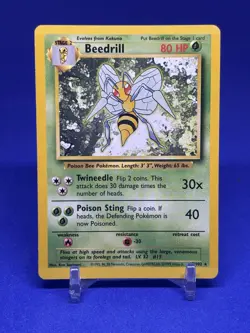 Beedrill Original Base Set Rare 17/102 Pokemon Card WOTC LP - Image 1
