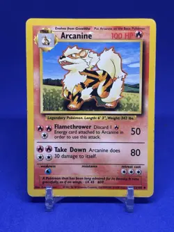 Pokemon Card TCG Arcanine Base Set 23/102 Regular Uncommon ( LP ) - Image 1