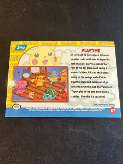 Playtime 1999 Topps HOLO Pikachu's Vacation Pokemon Card Blue Logo - Nm/Vlp - Image 4