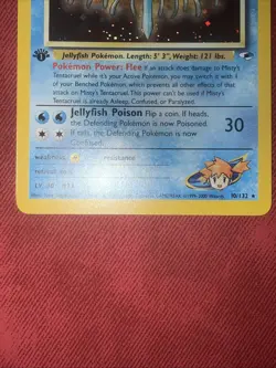 1st Edition Misty's Tentacruel Rare Holo Gym Heroes 10/132 Pokemon Card WOTC NM- - Image 4