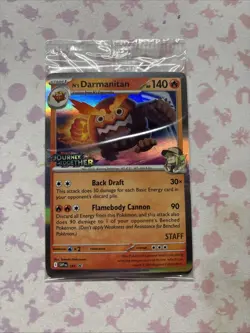 pokemon journey together STAFF promo cards x4 in sealed pack N's Darmanitan 181 - Image 1