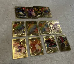 POKEMON GOLD FOIL FAN ART CARDS FULL SET RARE - Image 2