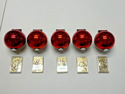 1999 Pokemon 23 K Gold Plated Pokemon Cards Set of 5 in Pokeball Cases - Image 1