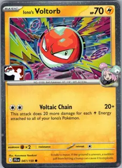 Pokemon Card Iono's Voltorb 047/159 Common Prize Pack Series Cards NM - Image 1