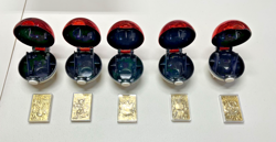 1999 Pokemon 23 K Gold Plated Pokemon Cards Set of 5 in Pokeball Cases - Image 1