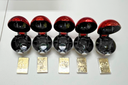 1999 Pokemon 23 K Gold Plated Pokemon Cards Set of 5 in Pokeball Cases - Image 2