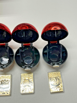 1999 Pokemon 23 K Gold Plated Pokemon Cards Set of 5 in Pokeball Cases - Image 5