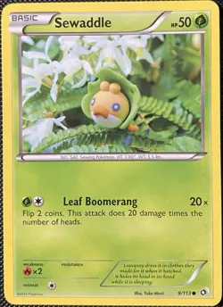 Sewaddle 9/113 Legendary Treasures Regular - Pokemon Card - Image 1