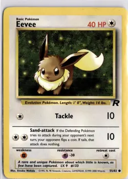 Pokemon Eevee TCG Team Rocket Card 55/82 Regular Trading Card TCG - Image 3