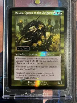 Savra, Queen of the Golgari RETRO Foil Serialized 439/500 MINT Pack Fresh - Image 1
