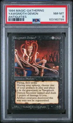 YAWGMOTH DEMON Antiquities Rare PSA 8 Vintage MTG [Nostalgium] - Image 1
