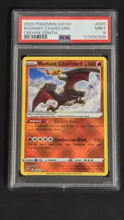 PSA 9 Radiant Charizard 020/159 Crown Zenith Pokemon 2023 - Image 1