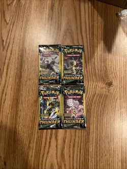 Pokemon TCG Lost Thunder Set Pack Art Lot (x4) - 3 Card Booster Packs Sealed - Image 1