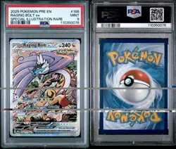2025 POKEMON TCG Prismatic Evolutions Raging Bolt EX SIR 166/131 PSA 9 MINT - Image 3