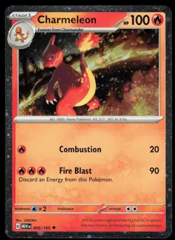 Charmeleon 005/165 Cosmos Holo Pokemon Scarlet & Violet NM - Image 1