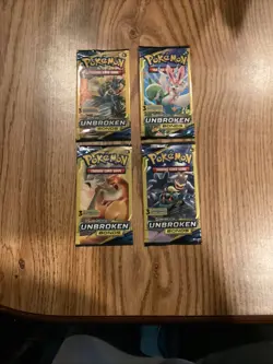 ??Pokemon Sun & Moon Unbroken Bonds 3 Card Mini Booster Pack 4 Packs Art Set?? - Image 1