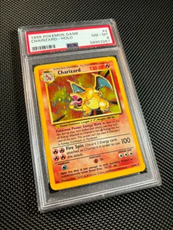Pokemon Charizard Holo 1999 Base Set Unlimited #4 PSA 8 NM-MT - Image 1