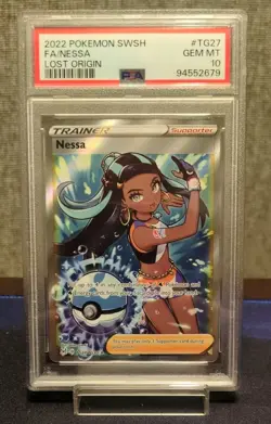Pokemon TCG Nessa Lost Origin Trainer Gallery Full Art #TG27 PSA 10 Gem Mint - Image 1