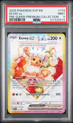 PSA 9 2025 POKEMON SVP EN-SV BLACK STAR PROMO 174 EEVEE EX PRISMATIC EVOLUTION🩵 - Image 1