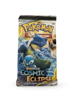 Pokemon TCG Sun & Moon Cosmic Eclipse Booster Pack Blastoise & Piplup - Image 1