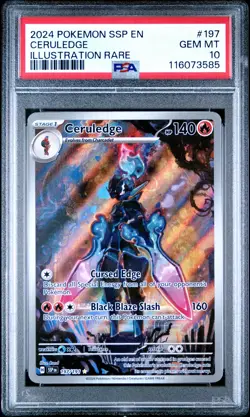 2024 POKEMON SSP EN-SURGING SPARKS ILLUSTRATION RARE #197 CERULEDGE PSA 10 - Image 1