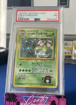 Pokemon 1999 Japanese Gym 2 ERIKA'S Venusaur Holo #3 PSA 7 RARE - Image 1