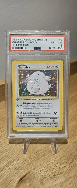 Chaneira Holo #3 1999 / Base Set 1st Edition German / Pokemon / PSA 8 - Image 1