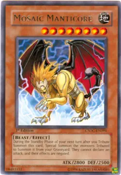 Yugioh! LP Mosaic Manticore - CSOC-EN094 - Rare - 1st Edition Lightly Played, En - Image 1