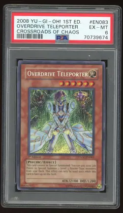 OVERDRIVE TELEPORTER 2007 YUGIOH CROSSROAD CHAOS CSOC-EN083 1st Ed. SECRET PSA 6 - Image 1