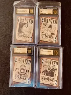 4 - One Piece 2015 Nico Robin, X-Drake, Urouge & Masira Wanted Deck Cards - Image 1