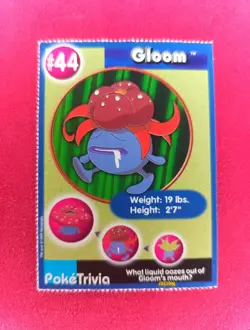Vintage Rare 90s Gloom Poketrivia 1998 Burger King Kids Meal Movie Pokemon Card - Image 1