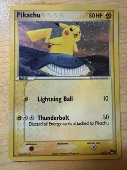 PIKACHU POP Series 5 POKEMON 2007 Holo Trading Card 12/17- CORRECTED BACK - Image 1