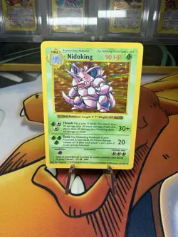 1999 Pokemon Base Set Nidoking Shadowless Card 11/102 HP Condition - Image 1