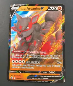 Pokemon Silver Tempest Hisuian Arcanine V Ultra Rare Card 090/195 NM - Image 1