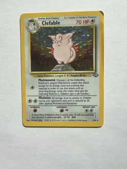 Pokemon TCG Clefable Jungle Holo Card 1/64 1st Edition Rare - Image 1
