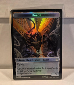 MTG FOIL {Food Token} {Robot Token} Marvel's Spider-Man #005 Holo Card - Image 1