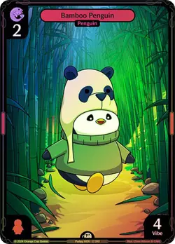 Vibes TCG FOIL Bamboo Penguin - Enter the Huddle Card # 002 - Image 1