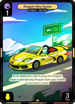Vibes TCG FOIL Penguin Who Zooms - Enter the Huddle Card # 049 - Image 1