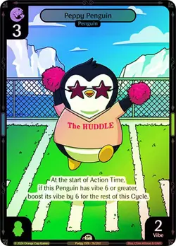 Vibes TCG FOIL Peppy Penguin - Enter the Huddle Card # 076 - Image 1
