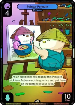 Vibes TCG FOIL Painter Penguin - Enter the Huddle Card # 116 - Image 1