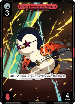 Vibes TCG Striking Swordsman Penguin - Enter the Huddle Card # 020 - Image 1