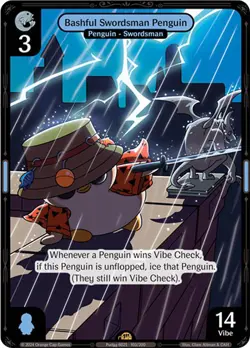 Vibes TCG Bashful Swordsman Penguin - Enter the Huddle Card # 103 - Image 1