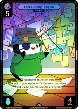 Vibes TCG FOIL Fact-Finding Penguin - Enter the Huddle Card # 111 - Image 1