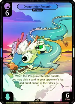 Vibes TCG FOIL Dragonrider Penguin - Enter the Huddle Card # 110 - Image 1