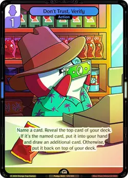 Vibes TCG FOIL Don't Trust, Verify - Enter the Huddle Card # 129 - Image 1