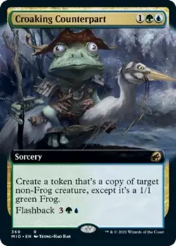 1x Croaking Counterpart - Foil Extended Art NM Eng MTG - Midnight Hunt - Image 1